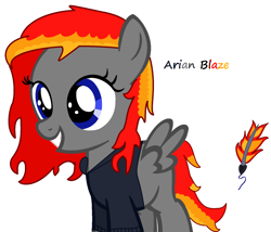 Size: 1546x1326 | Tagged: safe, imported from derpibooru, oc, oc only, oc:arian blaze, pegasus, pony, base used, blank flank, clothes, cutie mark, female, filly, hoodie, ponysona, smiling, solo