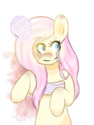 Size: 1024x1365 | Tagged: safe, artist:misocosmis, imported from derpibooru, fluttershy, semi-anthro, balloon, female, solo