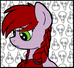 Size: 296x272 | Tagged: safe, artist:wingedwolf94, imported from derpibooru, oc, oc only, oc:crab apple, pony, :<, animated, blushing, braid, cute, daaaaaaaaaaaw, diabetes, eye shimmer, eyes closed, female, floppy ears, frame by frame, frown, looking at you, mare, ocbetes, smiling, solo