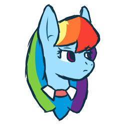 Size: 816x816 | Tagged: safe, artist:mediconmontres, imported from derpibooru, rainbow dash, oc, oc:prism wing, alternate hairstyle, alternate universe, solo, ultimare universe