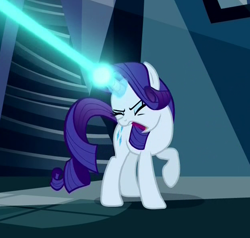 Size: 624x594 | Tagged: safe, imported from derpibooru, screencap, rarity, pony, unicorn, do princesses dream of magic sheep, cropped, dream, eyes closed, female, magic, magic beam, magic blast, mare, raised hoof, solo