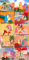 Size: 1314x2665 | Tagged: safe, artist:outofcontext-ponytales, imported from derpibooru, screencap, bright eyes, melody, sweetheart, my little pony tales, princess problems, dyed mane, patch, rosy, soccer pony summaries, summary