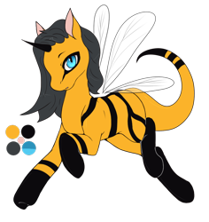 Size: 756x800 | Tagged: artist needed, safe, imported from derpibooru, oc, oc only, oc:hazel honeybush, monster pony, original species, wasp, wasp pony, monster mare, solo, wings