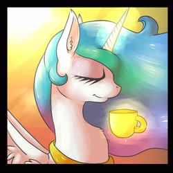 Size: 3500x3500 | Tagged: safe, artist:poisindoodles, imported from derpibooru, princess celestia, alicorn, pony, bust, female