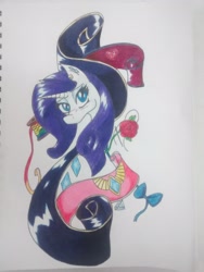 Size: 1944x2592 | Tagged: safe, imported from derpibooru, rarity, original art, tattoo, traditional art