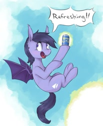 Size: 811x985 | Tagged: safe, artist:yeendip, imported from derpibooru, oc, oc only, oc:moon rock, bat pony, pony, beer