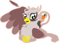 Size: 1408x1024 | Tagged: dead source, safe, artist:haveglory, imported from derpibooru, oc, oc only, oc:nova, griffon, carrot, prehensile tail, solo, tail hold