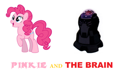 Size: 1568x1008 | Tagged: safe, imported from derpibooru, pinkie pie, dc comics, pink text, pinky and the brain, pun, reference, teen titans, the brain (dc), young justice