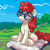 Size: 1500x1500 | Tagged: safe, artist:kp-shadowsquirrel, imported from derpibooru, twist, earth pony, pony, cute, female, glasses, pillow, sitting, solo, twistabetes, underhoof