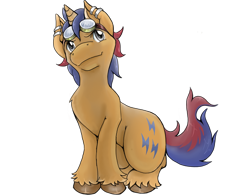 Size: 1008x792 | Tagged: safe, artist:seccrani, imported from derpibooru, oc, oc only, oc:electric spark, pony, unicorn, ear piercing, goggles, piercing, unshorn fetlocks