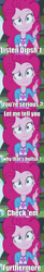 Size: 570x3461 | Tagged: safe, edit, imported from derpibooru, screencap, pinkie pie, equestria girls, friendship games, female, looking at you, meme, pinkie's questions meme, solo