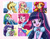 Size: 1024x805 | Tagged: safe, artist:chibi-jen-hen, imported from derpibooru, applejack, fluttershy, pinkie pie, rainbow dash, rarity, spike, sunset shimmer, twilight sparkle, dog, equestria girls, female, humane five, humane seven, humane six, male, mane seven, mane six, one eye closed, poster, shipping, sparity, spike the dog, straight, wink