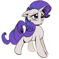 Size: 1024x1024 | Tagged: safe, artist:shira-hedgie, imported from derpibooru, rarity, pony, unicorn, cute, female, floppy ears, frown, mare, pouting, raribetes, sad, simple background, solo, white background