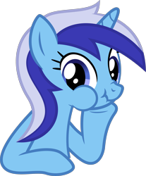 Size: 4000x4821 | Tagged: safe, artist:ambassad0r, imported from derpibooru, minuette, pony, unicorn, amending fences, absurd resolution, chewing, cute, eating, female, leaning, looking at you, minubetes, nose wrinkle, puffy cheeks, scrunchy face, simple background, solo, transparent background, vector