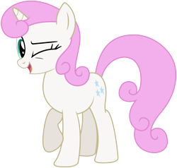 Size: 3001x2852 | Tagged: safe, artist:bluemeganium, imported from derpibooru, twinkleshine, pony, unicorn, amending fences, female, looking at you, mare, one eye closed, open mouth, raised hoof, simple background, smiling, solo, transparent background, vector, wink