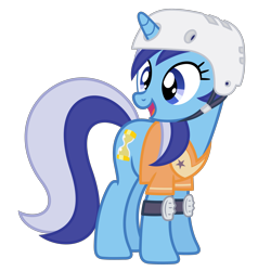 Size: 3000x3000 | Tagged: safe, artist:dewlshock, imported from derpibooru, minuette, pony, unicorn, amending fences, clothes, cute, female, happy, helmet, knee pads, open mouth, shirt, simple background, solo, transparent background, vector