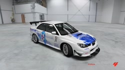 Size: 1280x720 | Tagged: safe, artist:skyline333, imported from derpibooru, dj pon-3, vinyl scratch, griffon, car, forza motorsport 4, itasha, subaru, subaru impreza