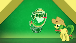 Size: 1920x1080 | Tagged: safe, artist:jamescorck, artist:northwestcore, artist:rainbowplasma, edit, imported from derpibooru, apple fritter, apple family member, best pony, best pony logo, emblem, hat, logo, logo edit, vector, wallpaper