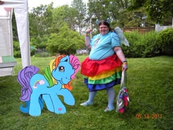 Size: 500x375 | Tagged: safe, imported from derpibooru, rainbow dash, rainbow dash (g3), human, clothes, cosplay, g3, irl, irl human, photo