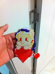 Size: 1000x1339 | Tagged: safe, artist:2ju, imported from derpibooru, oc, oc only, oc:vestie, hand, perler beads