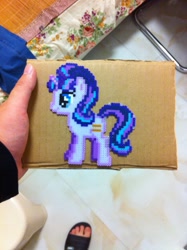 Size: 1000x1339 | Tagged: safe, artist:2ju, imported from derpibooru, starlight glimmer, hand, perler beads