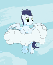 Size: 1024x1250 | Tagged: safe, artist:carson marain, imported from derpibooru, soarin', pegasus, cloud, cloudy, male, sky, solo, stallion