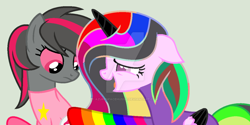 Size: 1200x600 | Tagged: safe, artist:azurespacehussie, artist:shiibases, artist:twiily-bases, imported from derpibooru, oc, oc only, oc:howl spectrum, oc:sunblock, alicorn, pony, alicorn oc