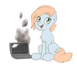 Size: 1003x900 | Tagged: safe, artist:i am nude, imported from derpibooru, oc, oc only, oc:newfag, 4chan, computer, laptop computer, newbs can't triforce, newfags can't triforce