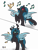 Size: 3000x4000 | Tagged: safe, artist:joey darkmeat, artist:wodahseht, color edit, imported from derpibooru, queen chrysalis, bird, changeling, changeling queen, nymph, :3, :t, absurd resolution, adoracreepy, bedroom eyes, blushing, chrysalispred, creepy, cute, cutealis, dark comedy, eaten alive, eating, fangs, feather, female, music notes, nose in the air, open mouth, predation, raised hoof, raised leg, simple background, singing, smiling, solo, transparent background, vore, younger