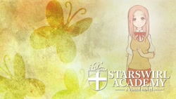Size: 1920x1080 | Tagged: safe, artist:derpiihooves, imported from derpibooru, fluttershy, human, faith summers, humanized, starswirl academy, wallpaper