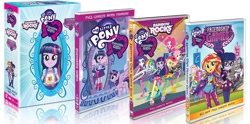 Size: 1500x742 | Tagged: safe, imported from derpibooru, applejack, fluttershy, indigo zap, pinkie pie, rainbow dash, rarity, sci-twi, sour sweet, sugarcoat, sunset shimmer, twilight sparkle, equestria girls, equestria girls (movie), friendship games, rainbow rocks, big crown thingy, dvd, dvd set, element of magic, equestria girls logo, hasbro, logo, magic mirror, mane six, mirror, my little pony logo, portal, self ponidox, the rainbooms, twilight sparkle (alicorn)