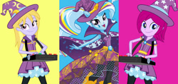 Size: 939x446 | Tagged: safe, imported from derpibooru, fuchsia blush, lavender lace, trixie, equestria girls, background human, female, trixie and the illusions