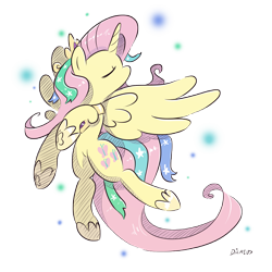 Size: 4000x4000 | Tagged: safe, artist:dilarus, deleted from derpibooru, imported from derpibooru, fluttershy, alicorn, pony, alicornified, cosplay, costume, fluttercorn, race swap, shylestia, solo