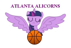 Size: 577x390 | Tagged: safe, imported from derpibooru, twilight sparkle, alicorn, pony, atlanta hawks, basketball, female, mare, nba, twilight sparkle (alicorn)