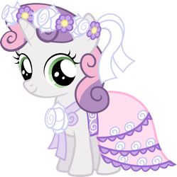 Size: 2820x2833 | Tagged: safe, imported from derpibooru, sweetie belle, a canterlot wedding, castle creator, clothes, dress, female, flower filly, official, simple background, solo, transparent background, vector