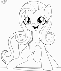 Size: 663x777 | Tagged: safe, artist:allyster-black, imported from derpibooru, fluttershy, pegasus, pony, cute, female, sketch, smiling, solo