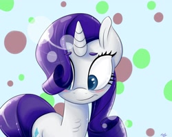 Size: 5000x4000 | Tagged: safe, artist:thederpyenthusiast, imported from derpibooru, rarity, pony, blushing, chest fluff, female, hair over one eye, solo