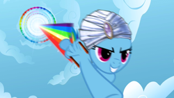 Size: 1280x720 | Tagged: safe, edit, edited screencap, imported from derpibooru, screencap, rainbow dash, sonic rainboom (episode), female, fusion, mr. popo, solo, sonic rainboom, turban