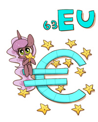 Size: 800x1000 | Tagged: safe, artist:joycall6, imported from derpibooru, part of a set, princess luna, series:joycall6's periodic table, euro, european central bank, europium, female, lights, periodic table, solo, stars, tangible heavenly object