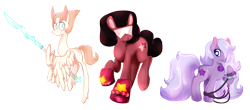 Size: 3414x1499 | Tagged: safe, artist:jumblehorse, deleted from derpibooru, imported from derpibooru, amethyst (steven universe), garnet (steven universe), pearl (steven universe), ponified, steven universe