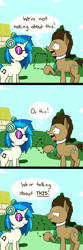 Size: 650x1950 | Tagged: dead source, safe, artist:sonikku001, imported from derpibooru, dj pon-3, doctor whooves, time turner, vinyl scratch, pony, season 5, slice of life (episode), comic, krusty love, male, parody, reference, spongebob squarepants, stallion