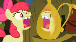 Size: 1280x720 | Tagged: safe, imported from derpibooru, screencap, apple bloom, the cutie pox, chipped tooth, teeth