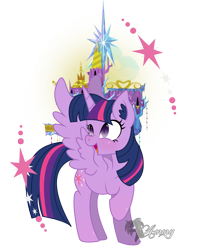 Size: 2000x2500 | Tagged: safe, artist:appletaffy, artist:zombies-pudding, imported from derpibooru, twilight sparkle, alicorn, pony, castle, female, mare, solo, twilight sparkle (alicorn)