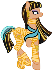 Size: 916x1212 | Tagged: safe, artist:flamefyre1235, imported from derpibooru, pony, cleo de nile, crossover, monster high, ponified, solo