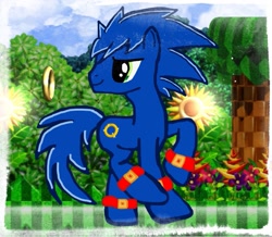 Size: 1145x1000 | Tagged: safe, artist:mileskiller70, imported from derpibooru, pony, ponified, solo, sonic the hedgehog, sonic the hedgehog (series)