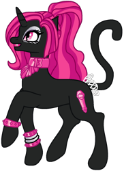 Size: 960x1316 | Tagged: safe, artist:flamefyre1235, imported from derpibooru, cat pony, original species, catty noir, monster high, ponified, solo