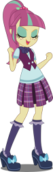 Size: 2000x6399 | Tagged: dead source, safe, artist:xebck, imported from derpibooru, sour sweet, equestria girls, friendship games, absurd resolution, clothes, crystal prep academy uniform, eyeshadow, female, freckles, makeup, plaid skirt, pleated skirt, school uniform, shoes, simple background, skirt, socks, solo, transparent background, vector, vest