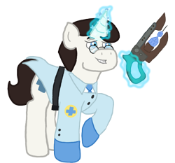 Size: 740x689 | Tagged: safe, artist:mediponee, imported from derpibooru, crossover, medic, ponified, team fortress 2, ubersaw