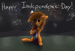 Size: 1280x880 | Tagged: safe, artist:marsminer, imported from derpibooru, oc, oc only, oc:venus spring, 4th of july, american independence day, fireworks, independence day, smiling, this will end in tears and/or death