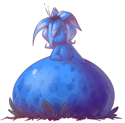 Size: 917x899 | Tagged: safe, artist:secretgoombaman12345, imported from derpibooru, oc, oc only, oc:poison joke, hybrid, original species, plant pony, inflation, plant, poison blob, poison joke, ponified, solo, story in the source